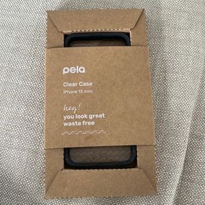 Pela iphone 13 mini clear case with black ridge NWT